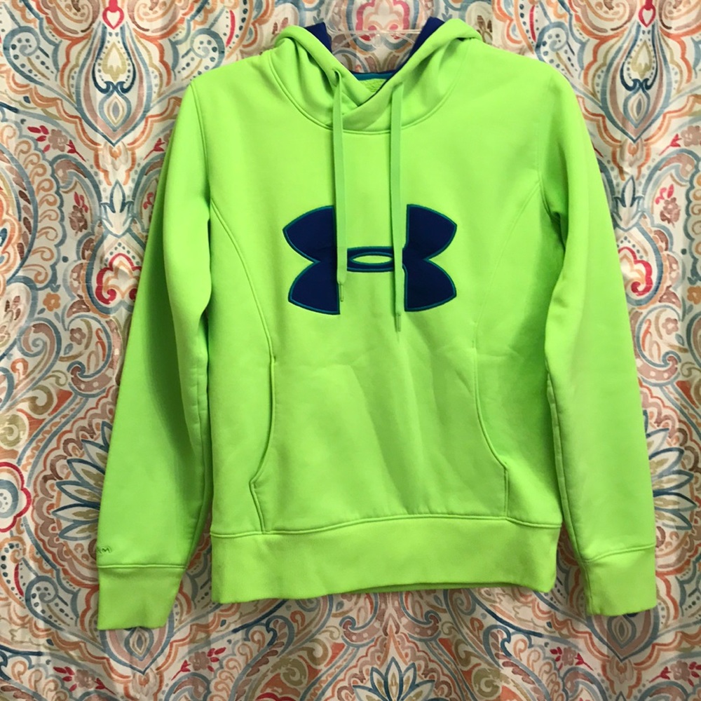 Neon Green and Blue Under Armour Hoodie